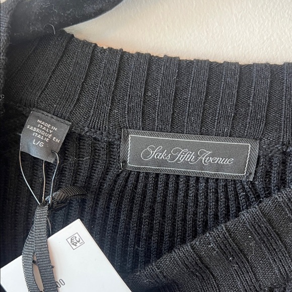 Saks Fifth Avenue Black Crewneck Sweater - Picture 2 of 4